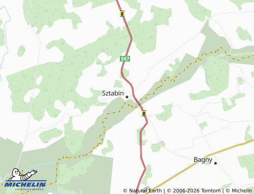 MICHELIN Sztabin map - ViaMichelin
