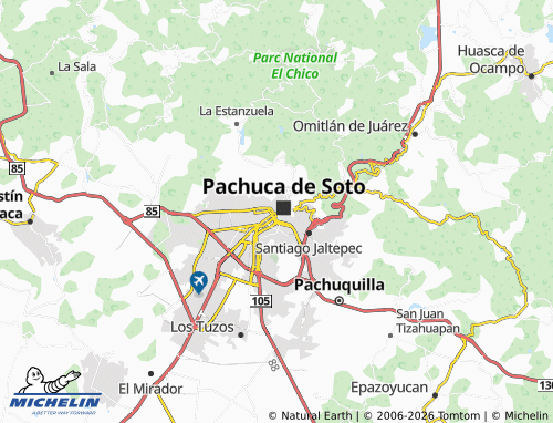 MICHELIN Pachuca de Soto Centro map - ViaMichelin