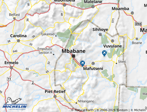 Mappa MICHELIN Hhohho - ViaMichelin