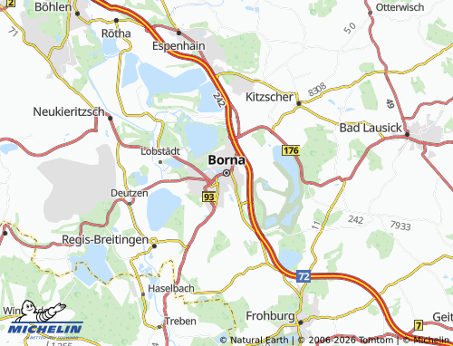 Mapa MICHELIN Borna - ViaMichelin