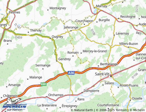 Mapa MICHELIN Romain - ViaMichelin