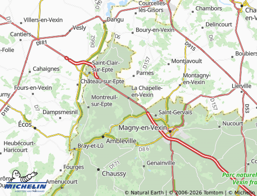 Carte MICHELIN La Chapelle-en-Vexin - ViaMichelin