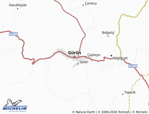 Kaart MICHELIN Gürün - ViaMichelin