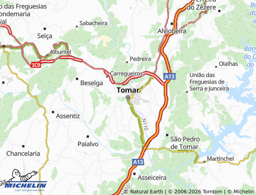 MICHELIN Tomar map - ViaMichelin