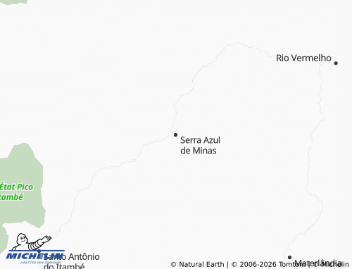 Mapa MICHELIN Serra Azul de Minas - ViaMichelin
