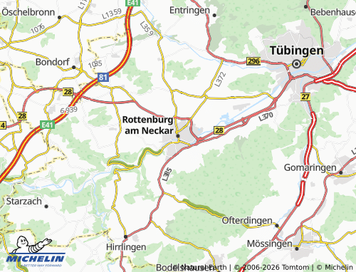 MICHELIN-Landkarte Rottenburg am Neckar - ViaMichelin