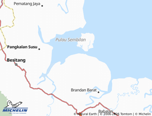 MICHELIN Beras Basah map - ViaMichelin