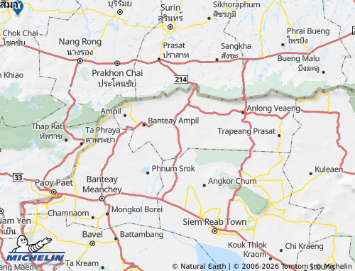 Mapa MICHELIN Oddar Meanchey - ViaMichelin