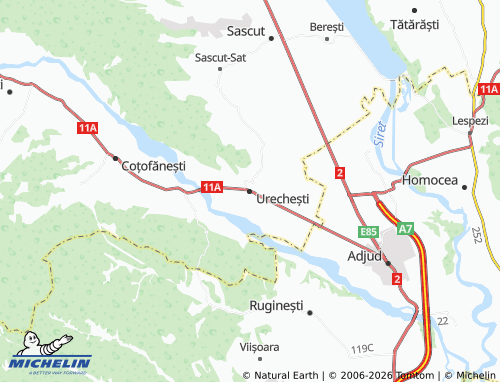 MICHELIN Urechești map - ViaMichelin