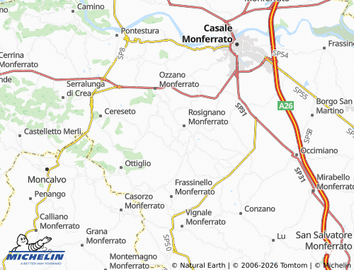 Mappa MICHELIN Cella Monte - ViaMichelin