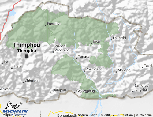 MICHELIN Tongsa map - ViaMichelin