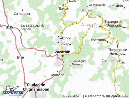 Mapa MICHELIN Bosques de Zacatlán - ViaMichelin
