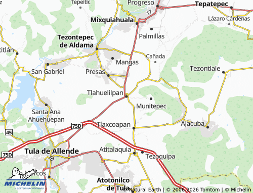 Carte MICHELIN Tlahuelilpan - ViaMichelin