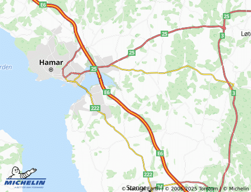 MICHELIN Sanderud map - ViaMichelin