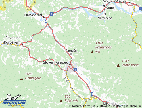 Kaart MICHELIN Pameče - ViaMichelin
