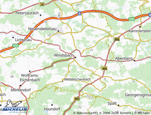 Mappa MICHELIN Windsbach - ViaMichelin