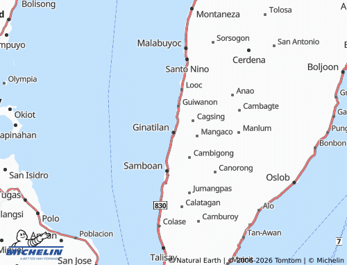 Mappa MICHELIN Ginatilan - ViaMichelin