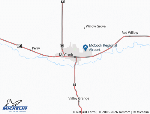 Carte MICHELIN McCook - ViaMichelin