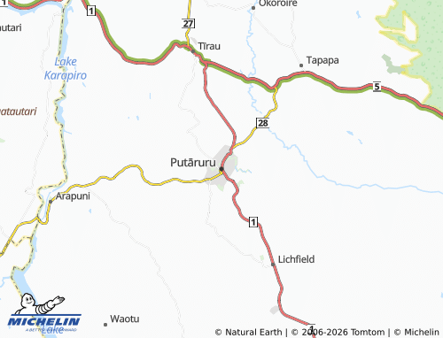 Mapa MICHELIN Putāruru - ViaMichelin