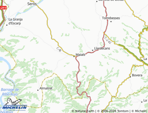 Carte MICHELIN Maials - ViaMichelin