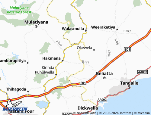 Mapa MICHELIN Kohuliyadda - ViaMichelin