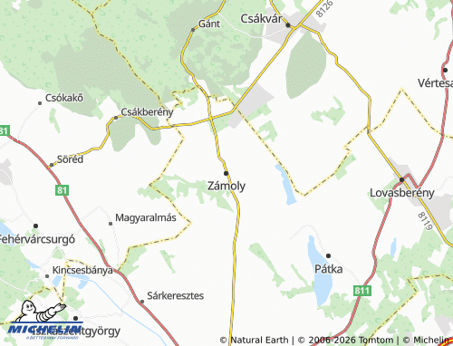 Mappa MICHELIN Zámoly - ViaMichelin