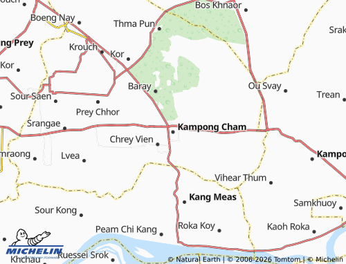 MICHELIN Kampong Cham map - ViaMichelin