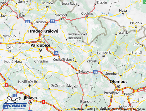 MICHELIN Ústí nad Orlicí map - ViaMichelin
