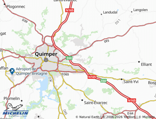 MICHELIN Ergué-Gabéric map - ViaMichelin