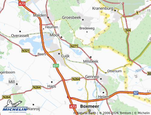 MICHELIN Middelaar map - ViaMichelin