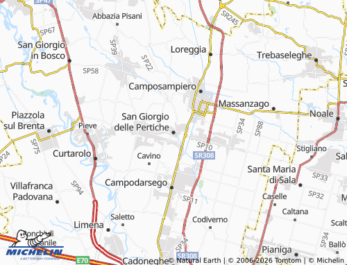 MICHELIN San Giorgio delle Pertiche map - ViaMichelin