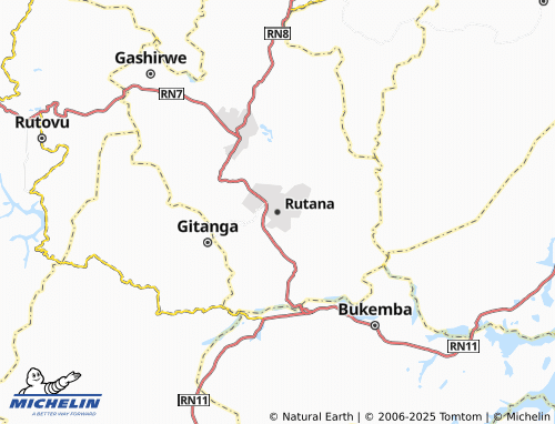 MICHELIN Rutana map - ViaMichelin