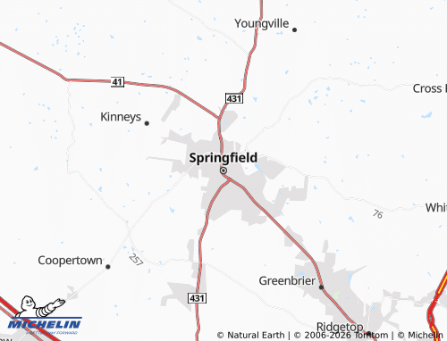 Carte MICHELIN Springfield - ViaMichelin