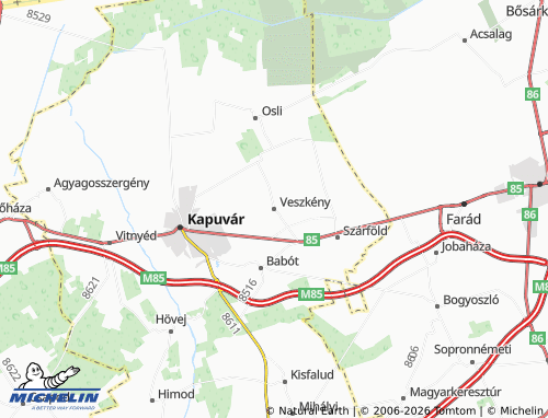 MICHELIN Veszkény map - ViaMichelin