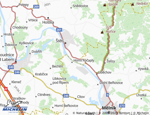 Mapa MICHELIN Počeplice - ViaMichelin