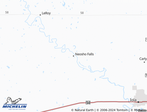 MICHELIN Neosho Falls map - ViaMichelin