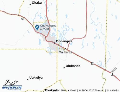 MICHELIN-Landkarte Oshaakondwa - ViaMichelin