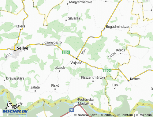 MICHELIN Vajszló map - ViaMichelin