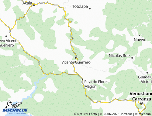 MICHELIN Vicente Guerrero map - ViaMichelin