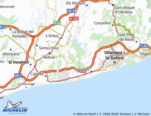 Mappa MICHELIN La Costa de Cunit - ViaMichelin
