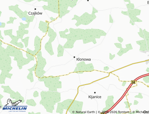 MICHELIN Klonowa map - ViaMichelin
