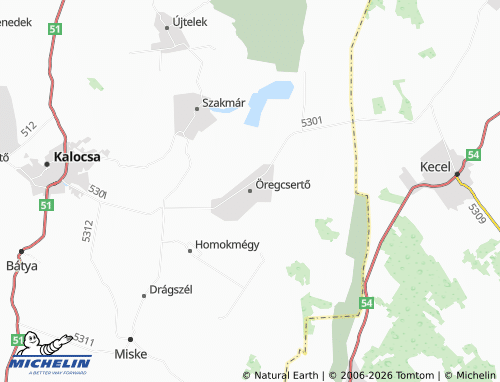 MICHELIN Öregcsertő map - ViaMichelin