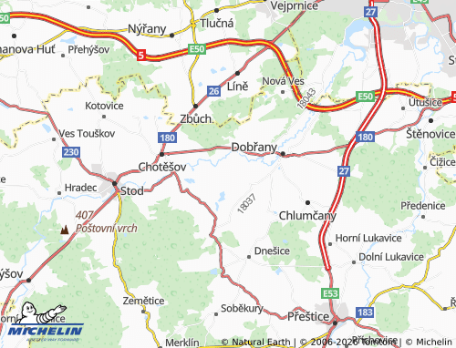 Mapa MICHELIN Vstiš - ViaMichelin