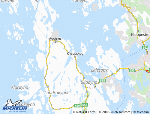 MICHELIN-Landkarte Knappskog - ViaMichelin