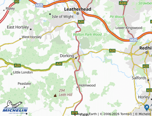Carte MICHELIN Dorking - ViaMichelin