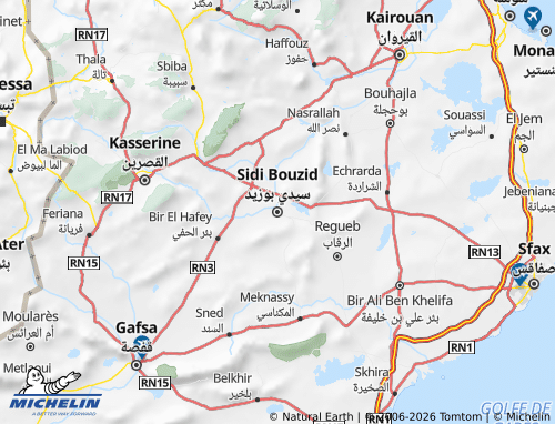 MICHELIN Seedi Bouzeed map - ViaMichelin