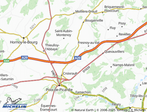 Carte MICHELIN Bussy-lès-Poix - ViaMichelin