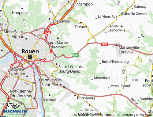 Mapa MICHELIN Saint-Jacques-sur-Darnétal - ViaMichelin