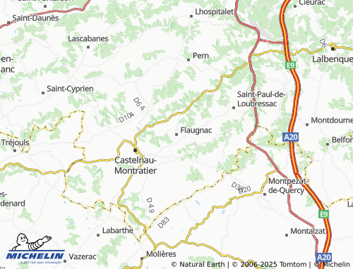 MICHELIN Flaugnac map - ViaMichelin
