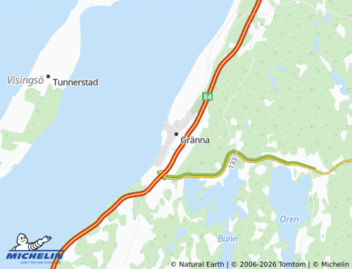 MICHELIN Gränna map - ViaMichelin